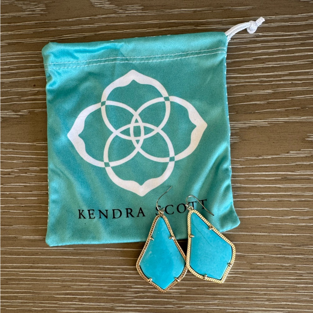 Kendra Scott Turquoise & Gold Alexandra Drop Earrings
